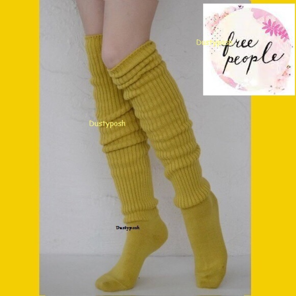 Free People Bulky Over The Knee Socks Boot Thigh Warm Ribbed Slouch Cable Boho